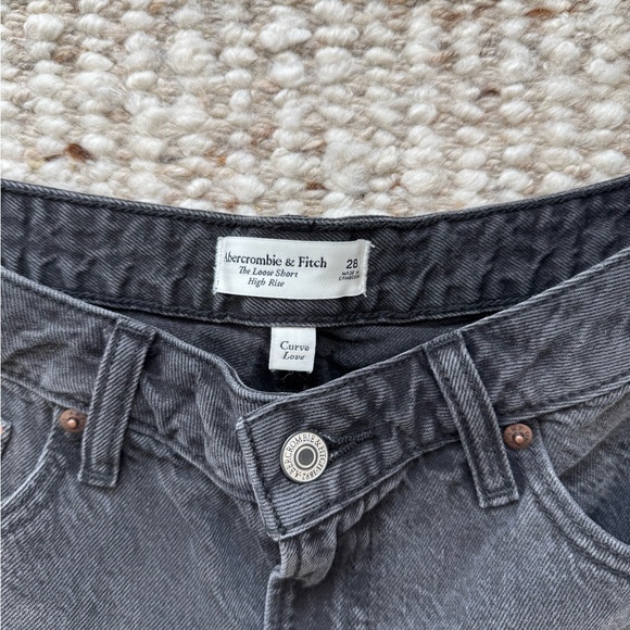 Abercrombie & Fitch High Waist Black Denim Shorts - Picture 2 of 3